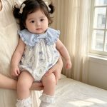 【66-90cm】ロンパース ブルー襟 ウサギ 可愛い ベビー服 - 画像 (7)