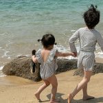 【90-140cm】水着 韓国風 ストライプ フリル - 画像 (6)