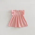 【80-130cm】ワンピース ベビー 女の子 肩フリル リボン - 画像 (6)