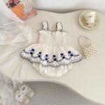 【66-90cm】ロンパース レトロ 花刺繡 ベビー服 - 画像 (2)