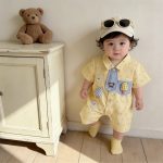 【予約販売】【66-100cm】ロンパース キイロ アイス クリーム 可愛い ベビー服