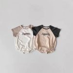 【66-90cm】ロンパース ベビー 半袖 英字プリント - 画像 (9)