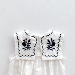 【66-90cm】ロンパース ベビー ナチュラル 花刺繍 スクエア襟 - 画像 (14)