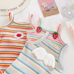 【66-90cm】ロンパース ベビー 可愛い ボーダー カラフル - 画像 (8)