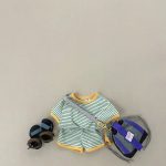 【80-130cm】セットアップ ベビー 男女兼用 ボーダー カジュアル - 画像 (8)