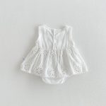 【73-110cm】ロンパース 蝶結び ホワイト シンプル 女の子 - 画像 (7)