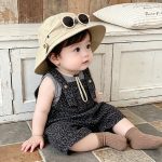 【73-100cm】セットアップ ヒョウ柄 サロペット&シャツ 可愛い - 画像 (6)