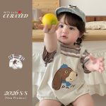 【66-90cm】ロンパース ペット柄 レイヤード 可愛い - 画像 (5)