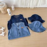 【66-90cm】オールインワン&帽子 デニム ノースリーブ カジュアル ベビー服 - 画像 (12)