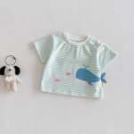 【73-110cm】Tシャツ 可愛い ボーダー トップス - 画像 (5)