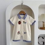 【66-100cm】ロンパース ブルー襟 可愛い ベビー服 - 画像 (4)