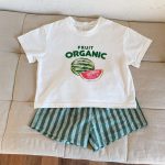 【80-150cm】セットアップorワンピース スイカ ストライプ おしゃれ - 画像 (11)