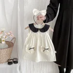 【66-140cm】ロンパース or ワンピース ベビー 女の子 丸襟 リボン - 画像 (5)