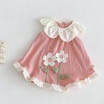 【73-120cm】ワンピース フリル襟 花柄 可愛い - 画像 (5)