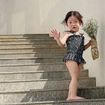 【73-130cm】水着 INS映え キャミソール 帽子付き 全2色 - 画像 (8)