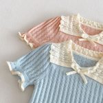 【73-100cm】Tシャツ 半袖 可愛い襟 トップス - 画像 (20)
