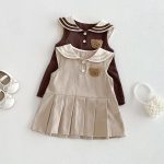 【73-110cm】ワンピース クマセーラー ノースリーブ 女の子 シンプル - 画像 (4)