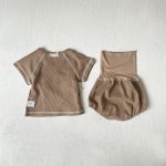 【66-90cm】セットアップ ベビー 韓国風 無地 ワッフル - 画像 (19)
