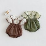 【66-100cm】二点セット シャツ&サロペット フラワー 可愛い - 画像 (7)