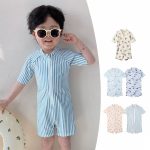 【80-130cm】水着 帽子付き 長袖 日焼け止め スイムウェア - 画像 (2)