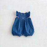 【66-90cm】ロンパース デニム フリル - 画像 (8)