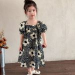 【80-150cm】セットアップorワンピース ブラック花 おしゃれ 兄妹お揃い - 画像 (15)