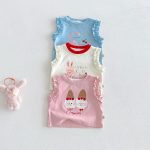 【73-120cm】タンクトップorショートパンツ 女の子 猫プリント 可愛い 子供服 - 画像 (6)