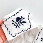 【66-90cm】ロンパース ベビー ナチュラル 花刺繍 スクエア襟 - 画像 (15)