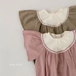 【66-90cm】ロンパース ベビー 女の子 韓国風 肩フリル - 画像 (8)