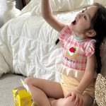 【90-140cm】水着 可愛い カラフル チェック柄 フリル - 画像 (6)