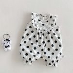 【66-90cm】ロンパース ノースリーブ ドット 可愛い ベビー服 - 画像 (2)