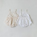 【66-90cm】ロンパース ベビー 韓国風 キャミ 花柄 - 画像 (5)