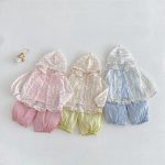 【73-110cm】カーディガン 小花柄 可愛い フード付き - 画像 (2)
