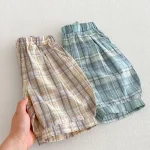 【73-120cm】ショートパンツ ベビー男女兼用 チェック - 画像 (3)