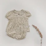 【73-100cm】セットアップ ベビー 女の子 韓国風 小花柄 丸襟 - 画像 (14)