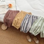 【66-100cm】ワイドパンツ ストライプ ゆったり 履きやすい ボトムス - 画像 (4)