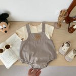 【66-90cm】セットアップ 熊さん 可愛い サロペット&Tシャツ - 画像 (10)