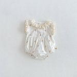 【66-90cm】ロンパース フリル襟 花刺繡 - 画像 (3)