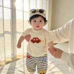 【73-100cm】セットアップ 車柄 Tシャツ&ボーダーパンツ - 画像 (4)