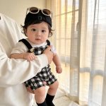 【66-100cm】セットアップ 可愛い パンダ サロペット＆シャツ - 画像 (15)