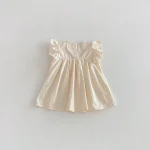 【80-130cm】ワンピース ベビー 女の子 肩フリル リボン - 画像 (8)