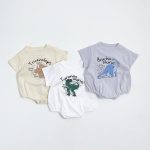 【66-90cm】ロンパース 恐竜イラスト 半袖 ベビー服 - 画像 (2)