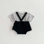 【66-90cm】サロペットorTシャツ カジュアル シンプル 赤ちゃん服 - 画像 (10)