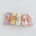 【73-120cm】Tシャツ うさぎプリント 可愛い フリル 韓国風 トップス - 画像 (8)