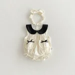【66-140cm】ロンパース or ワンピース ベビー 女の子 丸襟 リボン - 画像 (8)