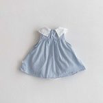 【66-90cm】ロンパース ブルー ストライプ シンプル 女の子 - 画像 (7)