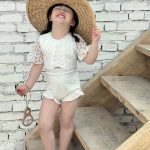 【90-140cm】水着 レースデザイン おしゃれ 女の子 スイムウェア - 画像 (4)