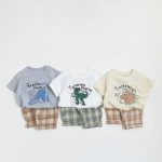 【73-100cm】半袖Tシャツ 恐竜イラスト 可愛い - 画像 (4)