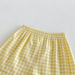 【73-110cm】セットアップ イエロー チェックトップス&ブルマ - 画像 (14)