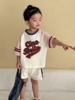 【80-150cm】セットアップ キッズ 男女兼用 カラー切り替え 英字柄 - 画像 (14)